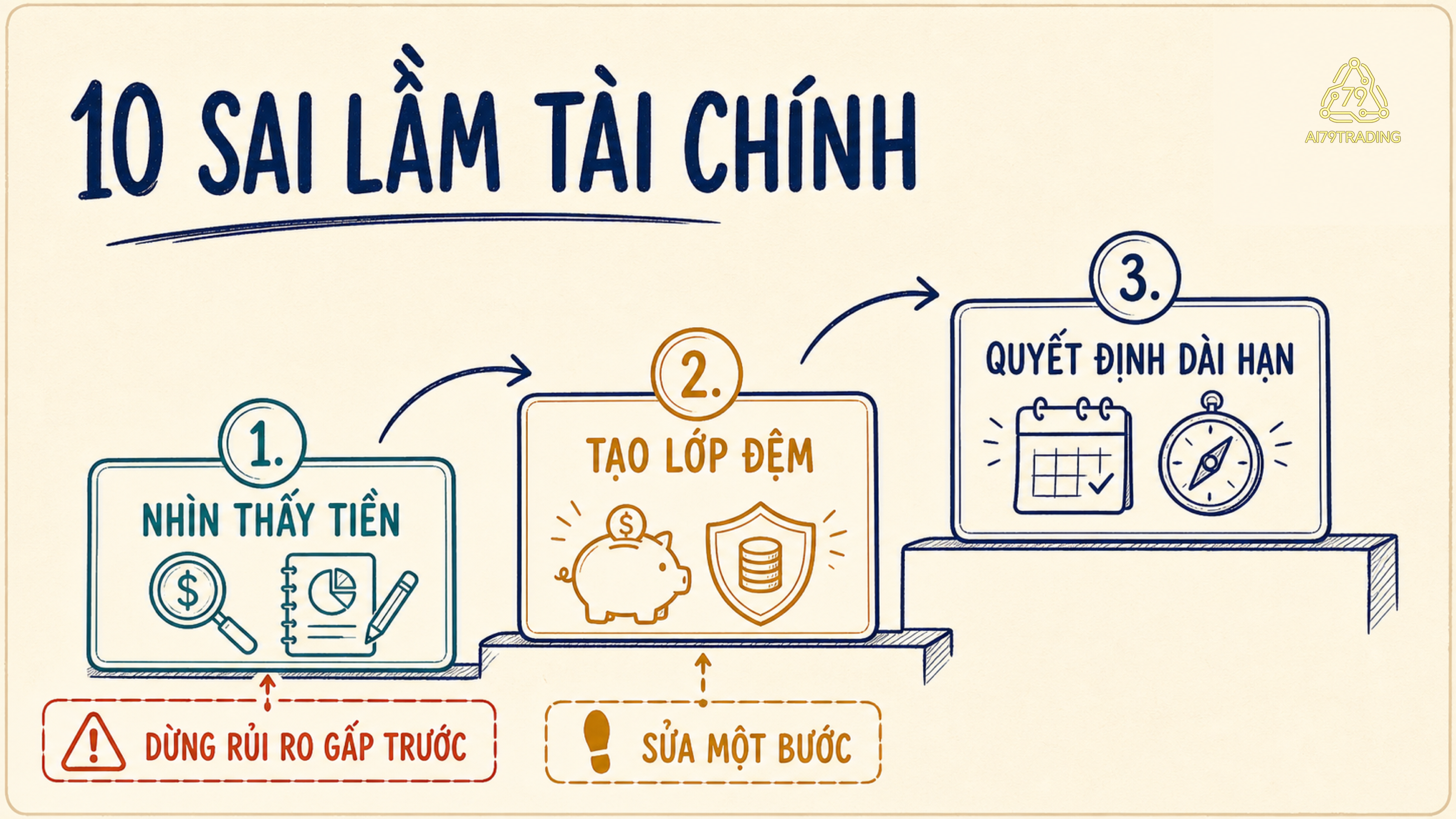 Bản đồ ba tầng ưu tiên 10 sai lầm tài chính từ nhìn thấy tiền đến quyết định dài hạn