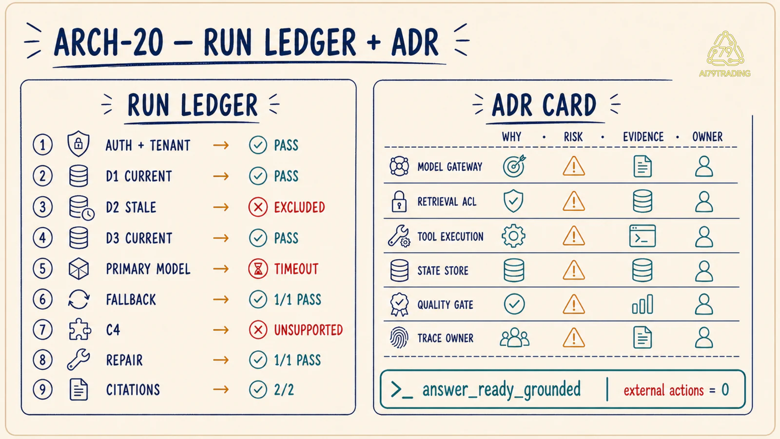 Run ledger ARCH-20 với fallback và repair có giới hạn