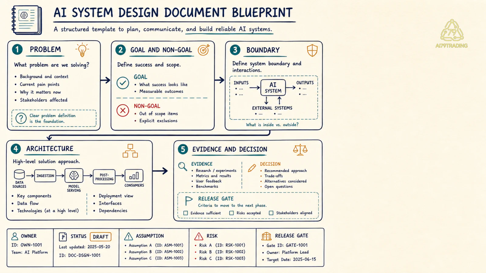 Blueprint design document từ problem qua boundary architecture evidence và decision