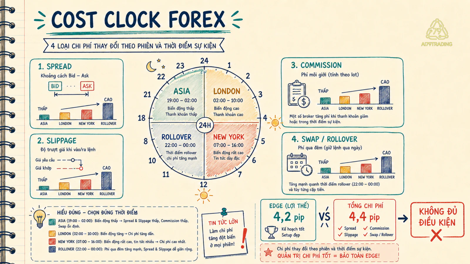 Cost Clock của hệ thống Forex