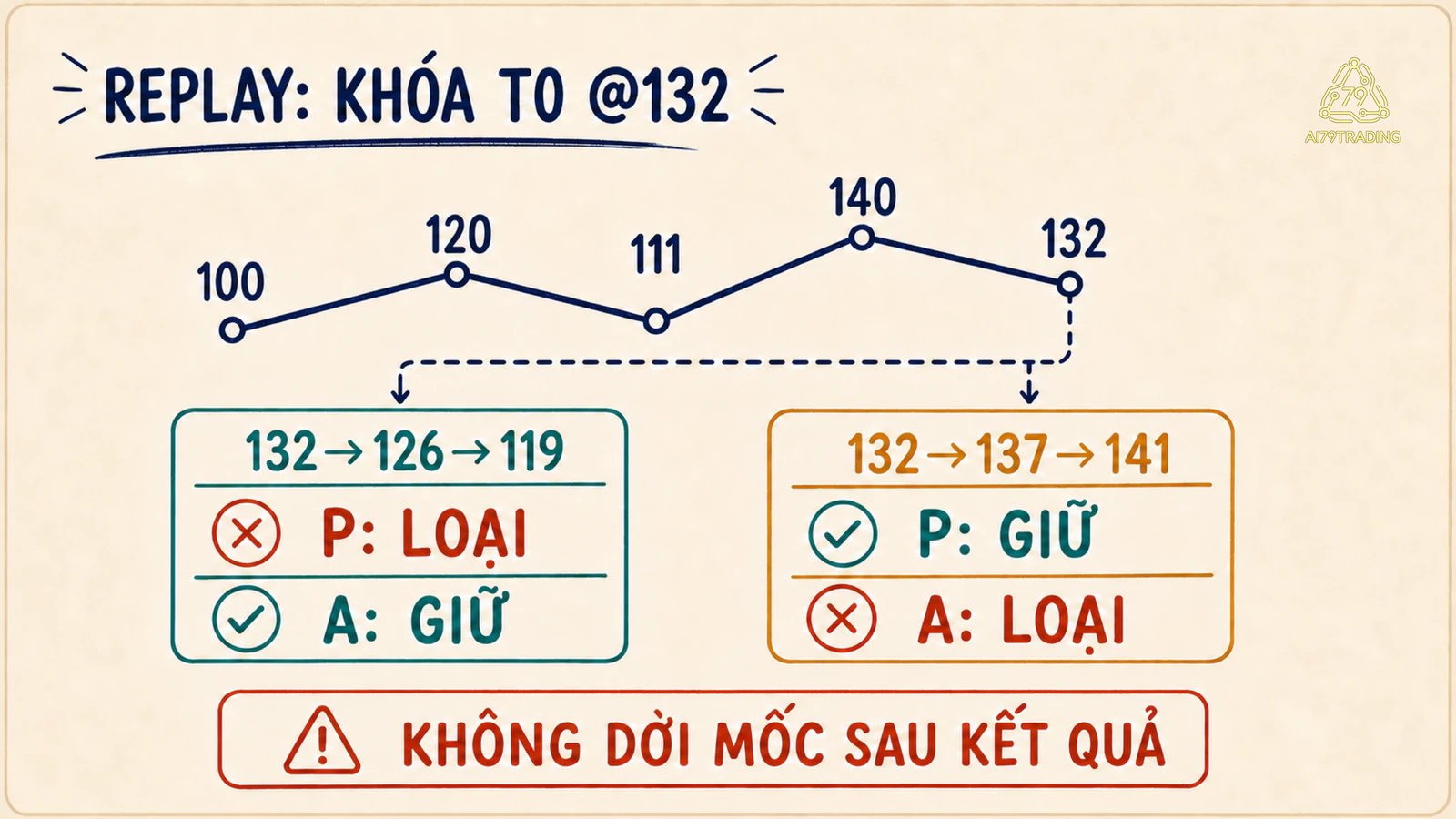 Ví dụ phát lại loại cách đếm ưu tiên ở 119 hoặc cách đếm dự phòng ở 141