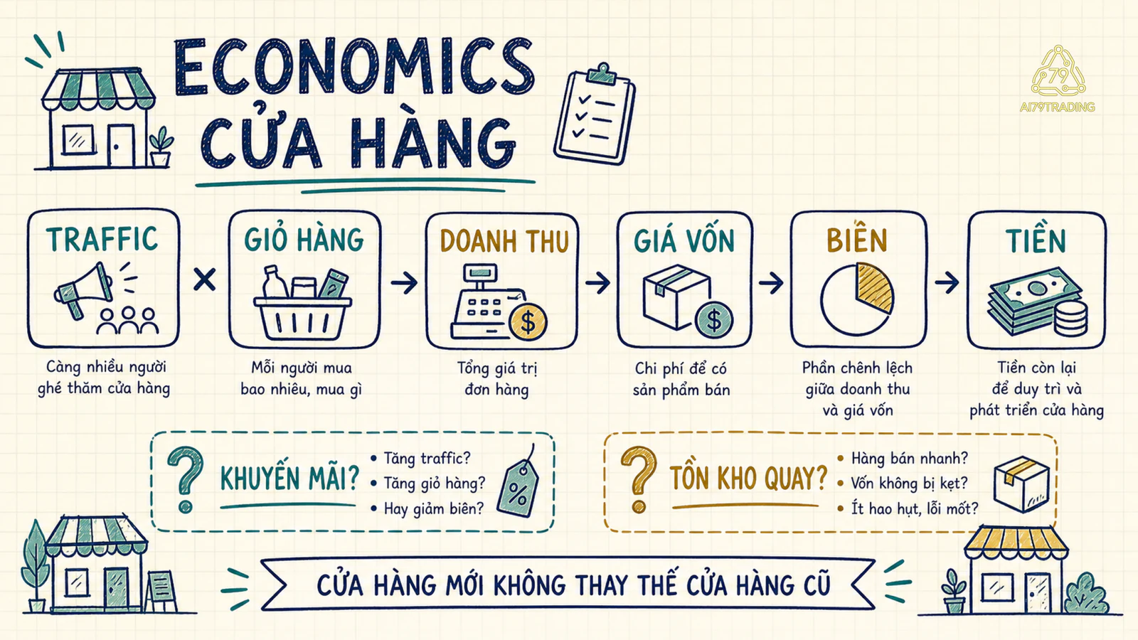 Economics cửa hàng từ khách đến tiền