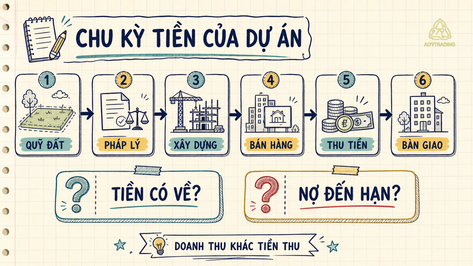 Chu kỳ từ quỹ đất đến tiền thu và bàn giao