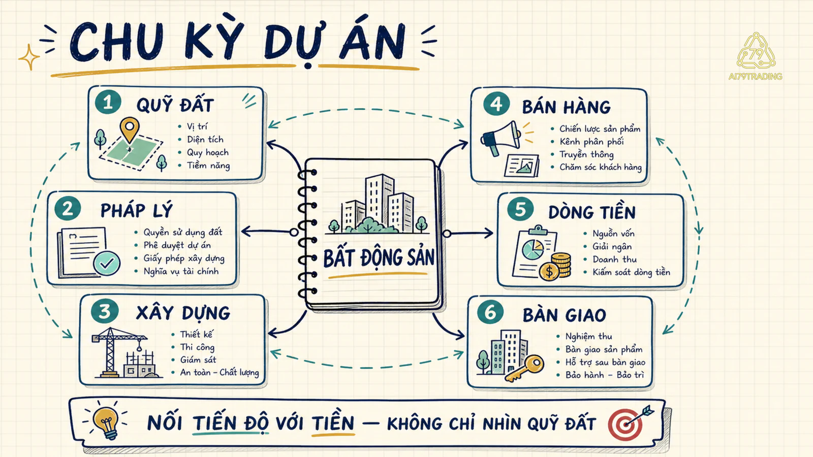 Sáu lớp đọc chu kỳ dự án bất động sản