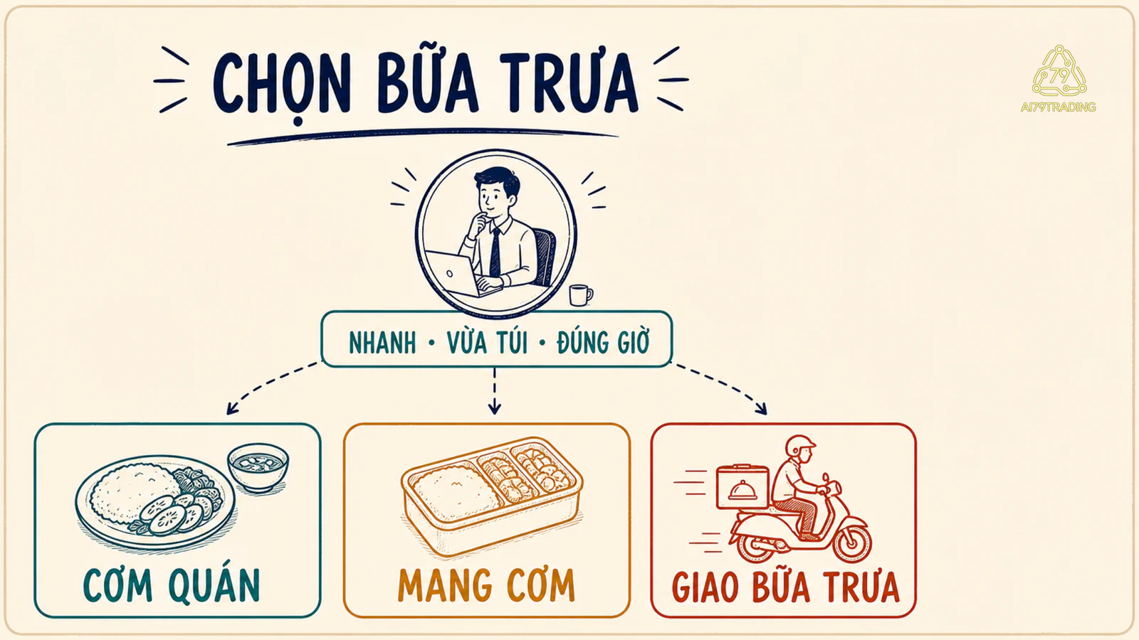 Ba lựa chọn thay thế cho nhu cầu bữa trưa của người đi làm