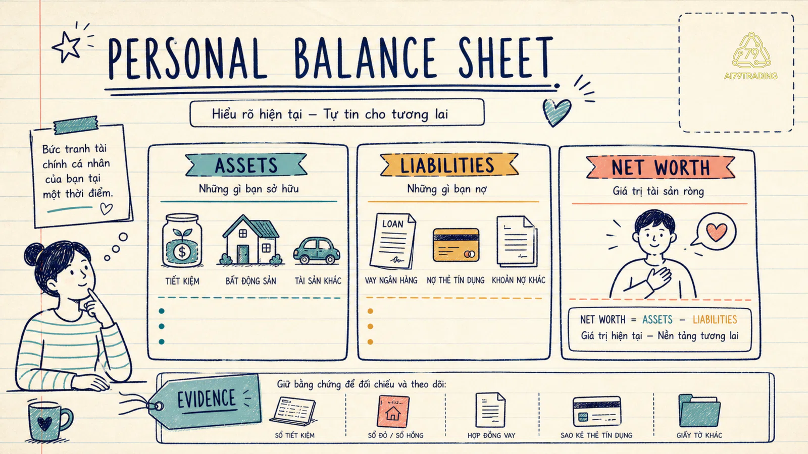 Bảng assets liabilities và net worth của case