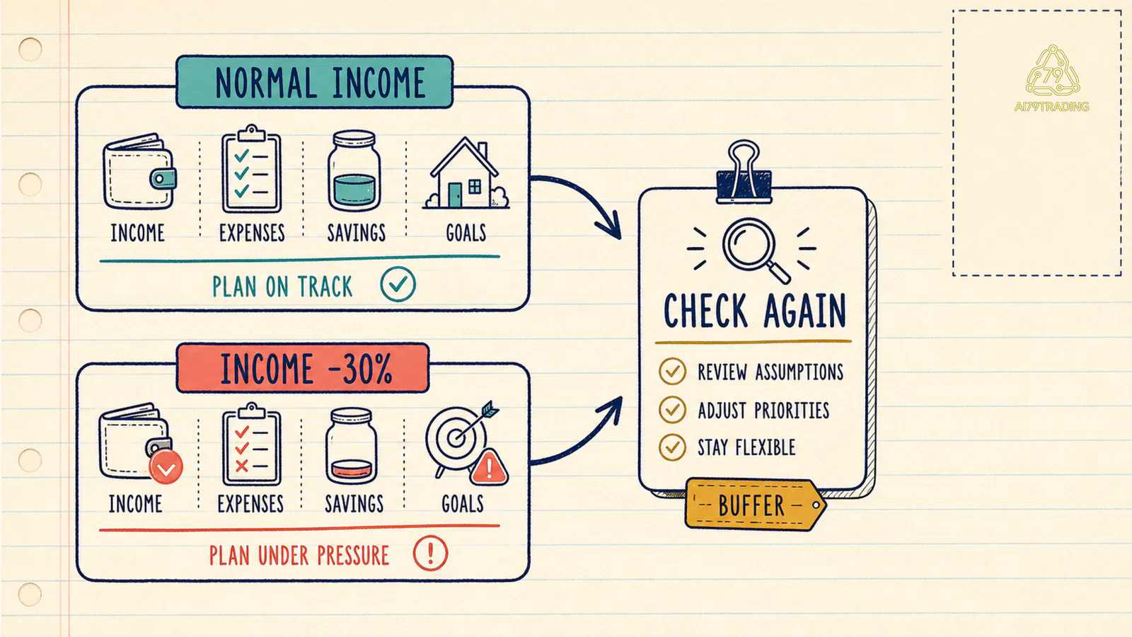 Scenario income giảm trong case thu nhập cao