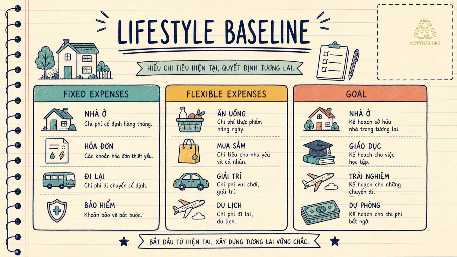 Lifestyle baseline tách chi phí cố định và linh hoạt