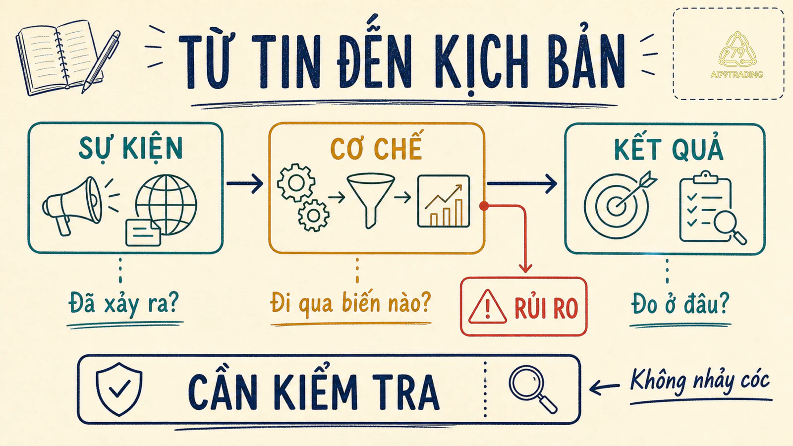 Ba lớp từ sự kiện qua cơ chế đến kết quả và rủi ro