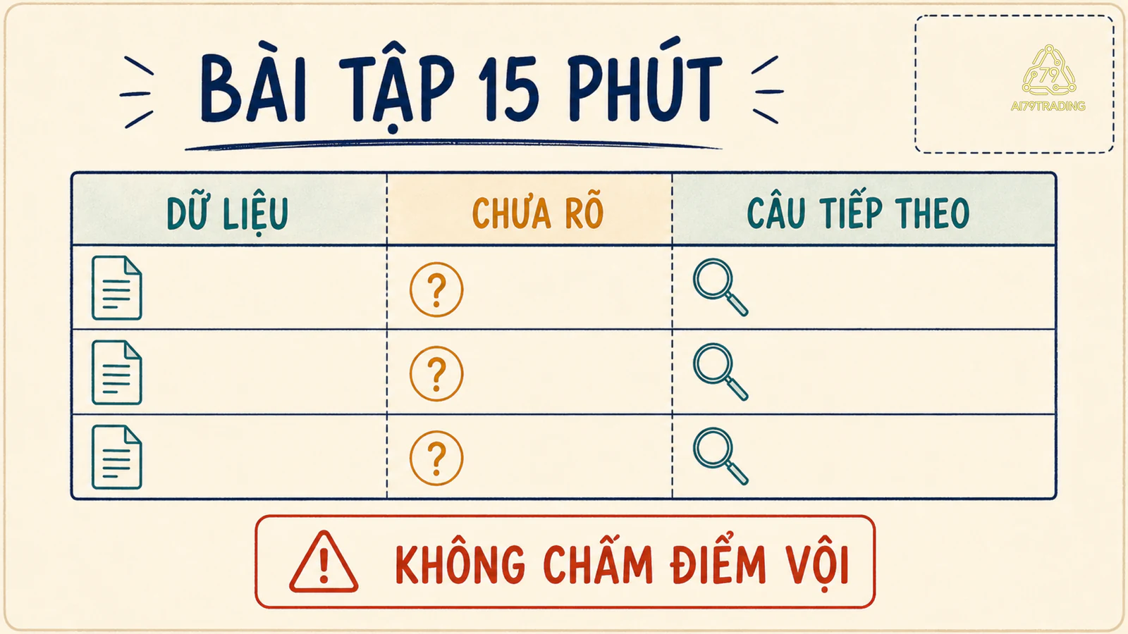 Worksheet sáu ô kiểm tra dữ liệu doanh nghiệp trước khi kết luận