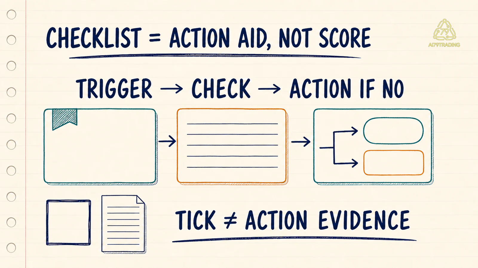 Checklist là action aid, không phải score