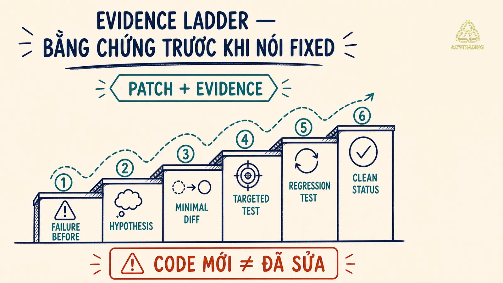 Thang bằng chứng từ failure đến clean diff