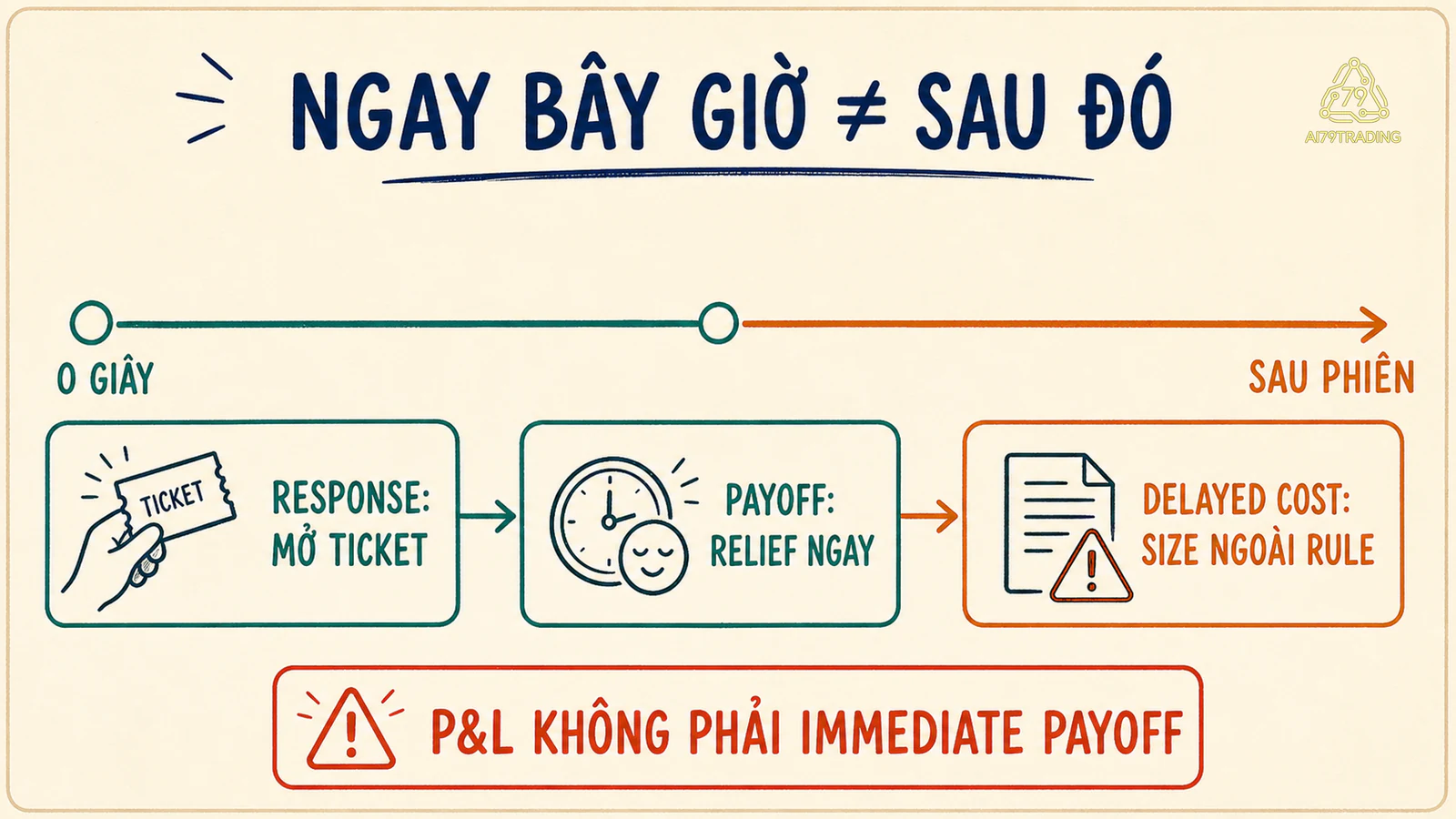 Immediate payoff xuất hiện trước delayed cost trong một cognitive loop