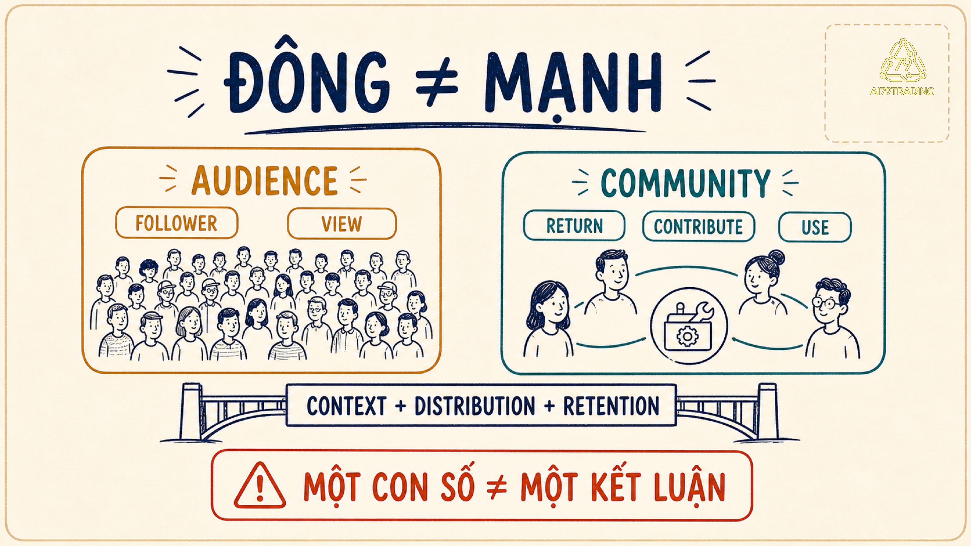 Audience đông và community có hoạt động lặp lại