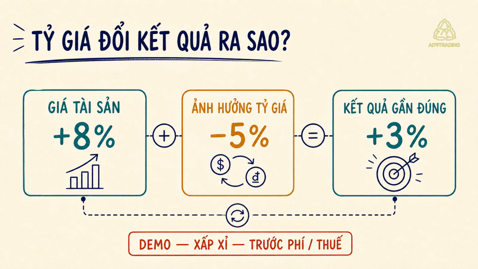 Ví dụ gần đúng về lợi nhuận tài sản và ảnh hưởng tỷ giá