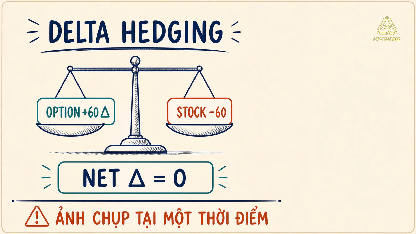 Cân option Delta cộng60 với stock âm60