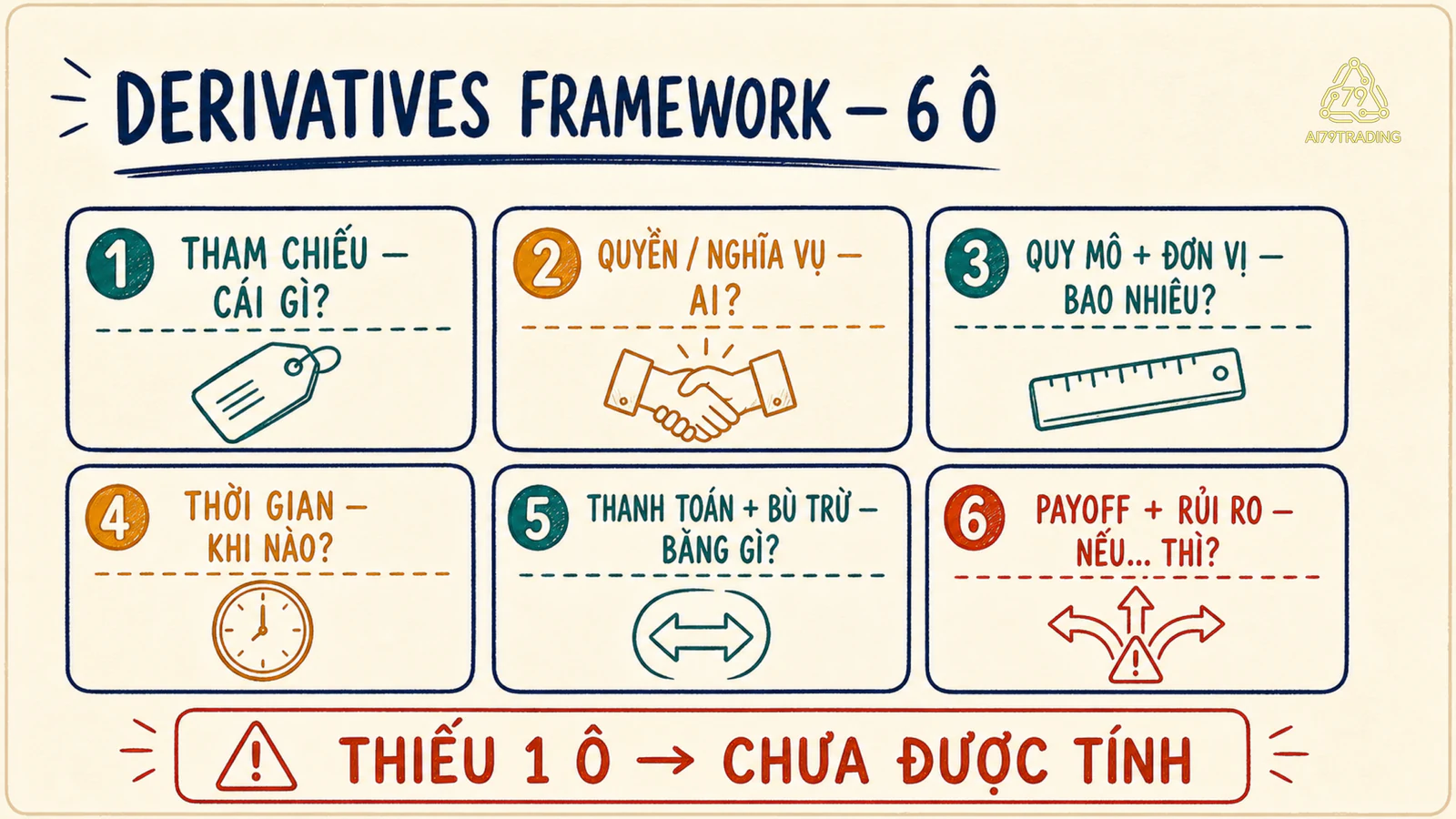 Thẻ Derivatives Framework sáu ô phải điền