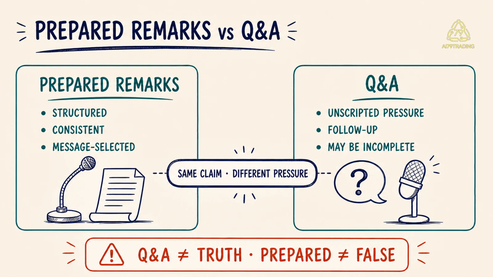 So sánh prepared remarks và Q&amp;A theo mục đích, điểm mạnh và giới hạn