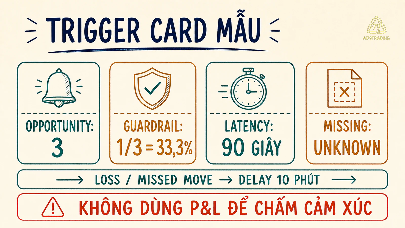 Trigger Card mẫu có ba opportunity và một lần dùng guardrail