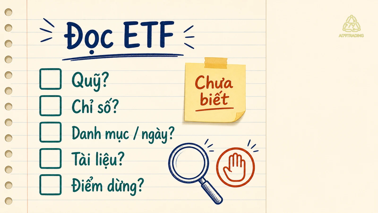 Checklist năm câu để phân biệt ETF, chỉ số tham chiếu, tài liệu quỹ và phần chưa biết