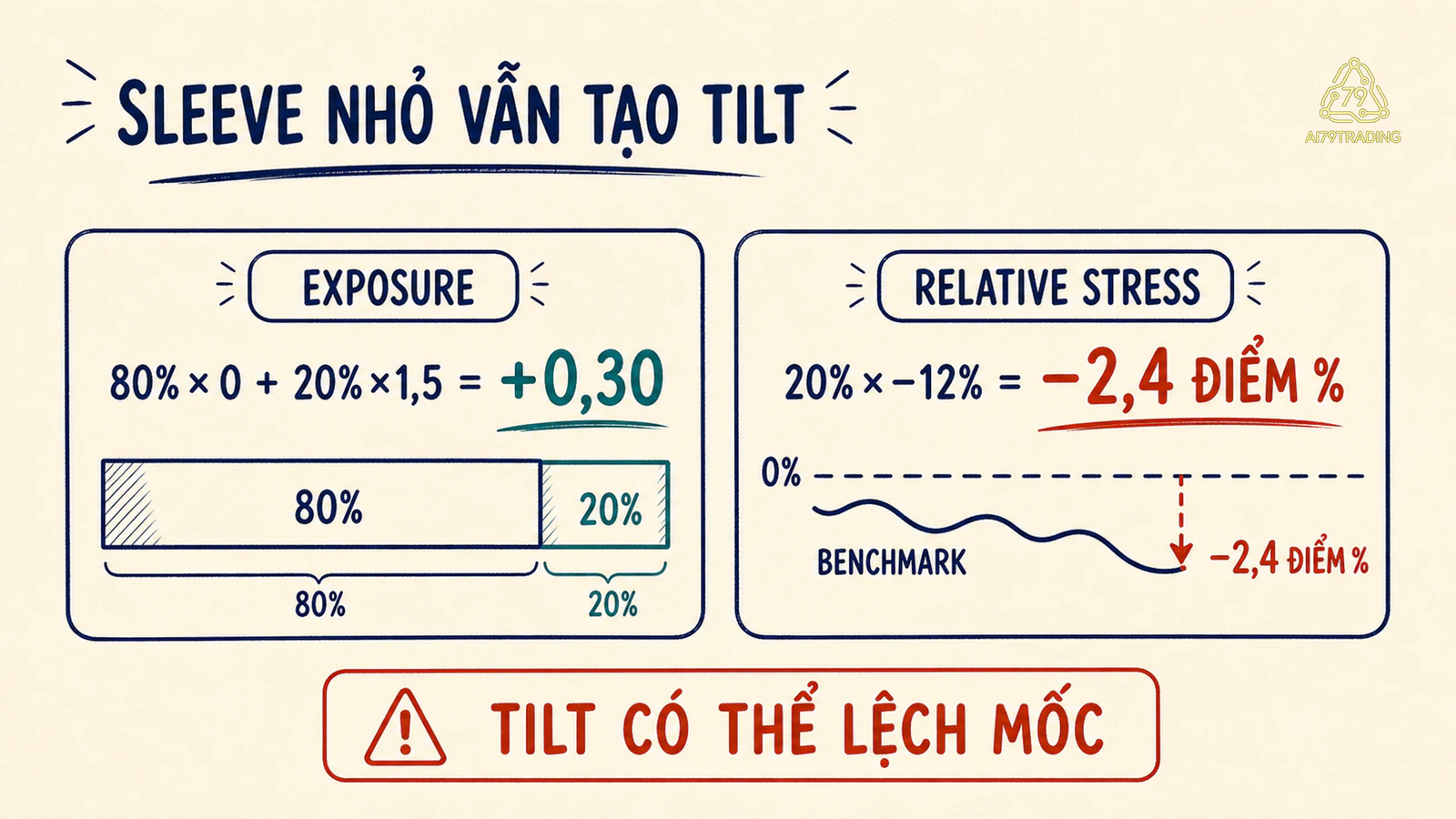 Phép tính độ nghiêng và tác động tương đối của phần factor 20 phần trăm