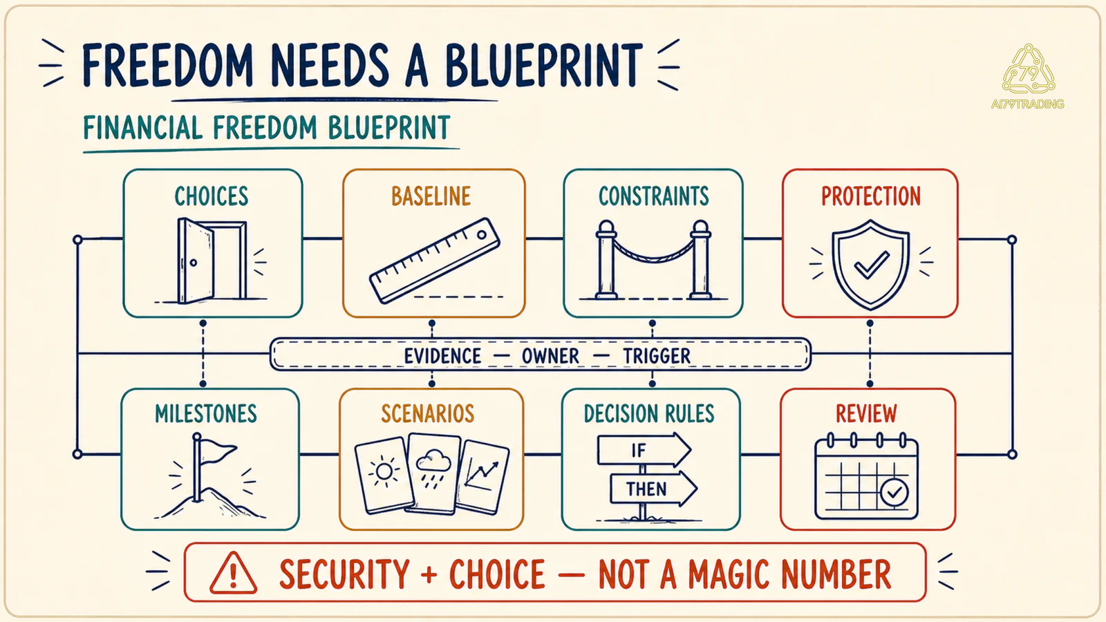 Canvas Financial Freedom Blueprint với tám block