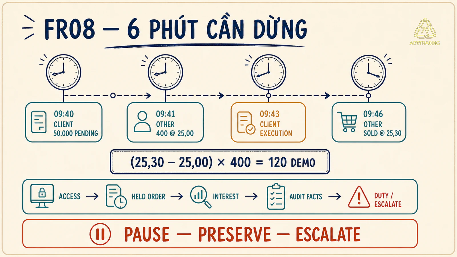 Timeline FR08 và năm bước AHEAD