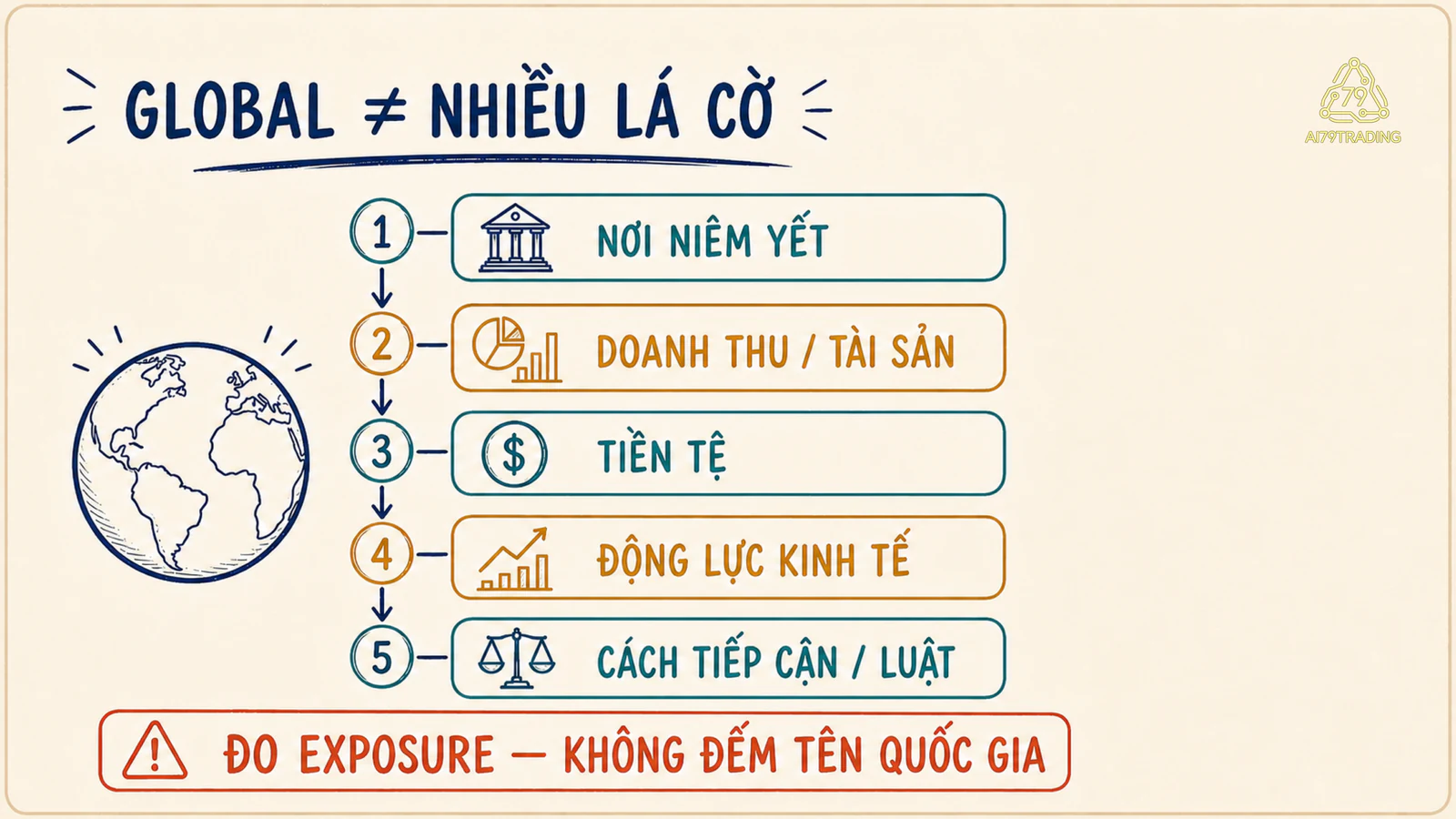 Sơ đồ năm lớp để đo exposure đầu tư toàn cầu thay vì chỉ đếm quốc gia
