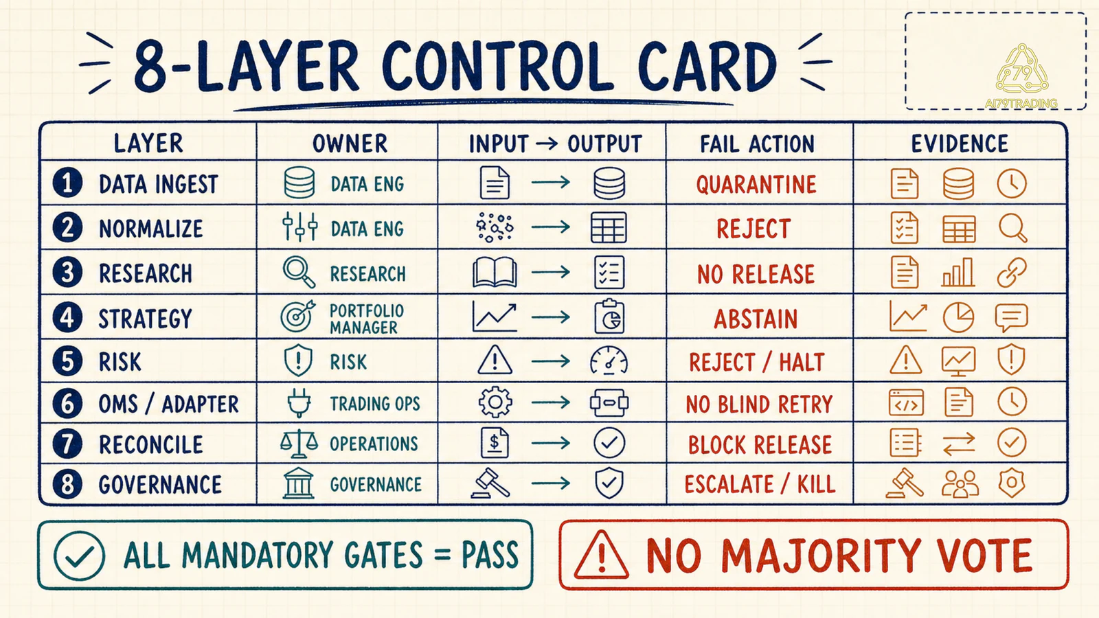 Mẫu architecture control card tám lớp đã điền