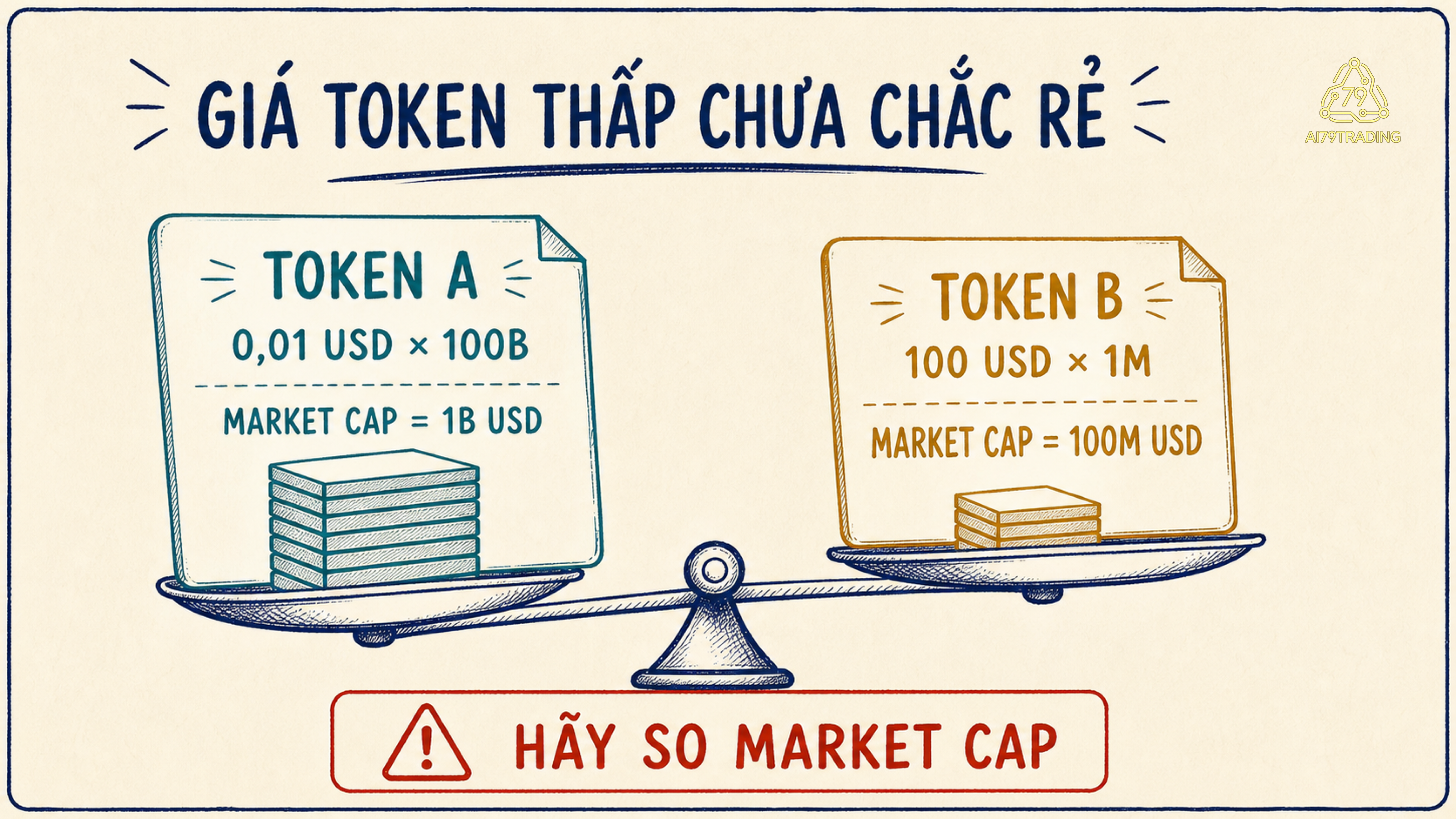 Minh họa giá token thấp vẫn có thể đi cùng Market Cap lớn