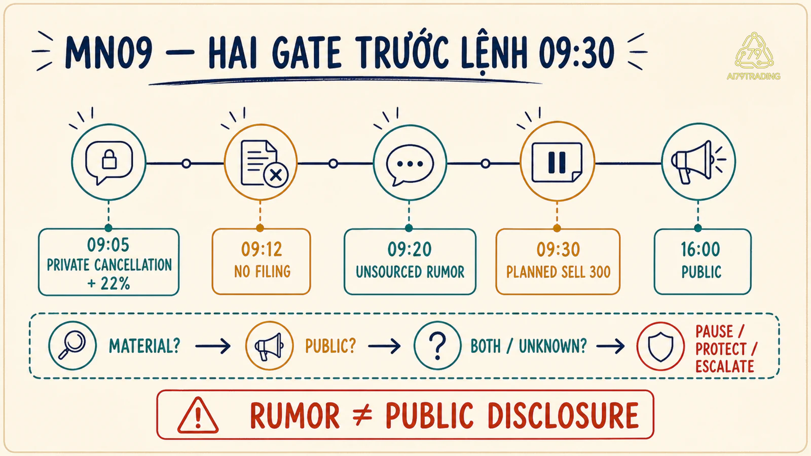 Dòng thời gian MN09 và hai điều kiện trước lệnh 09:30