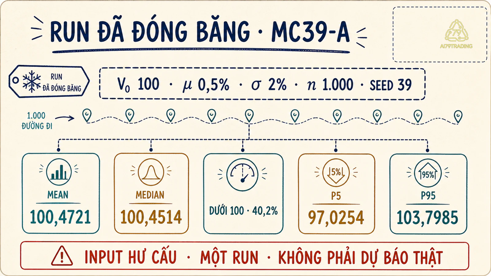 Thẻ run MC39-A ghi đầu vào và năm thống kê sau một nghìn lượt