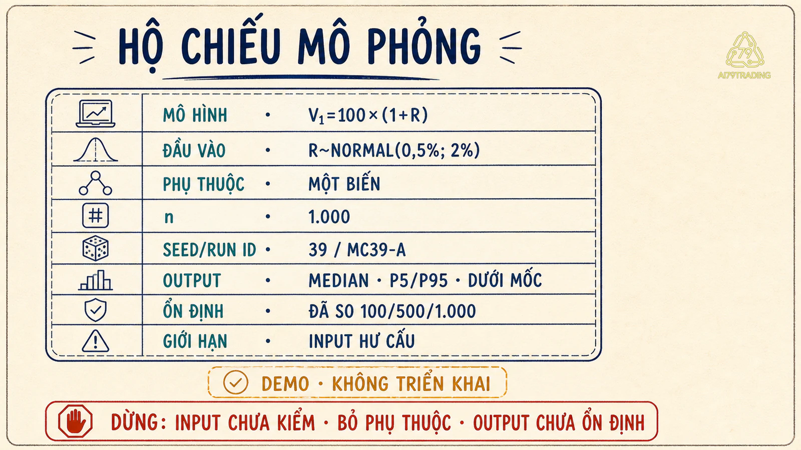 Hộ chiếu mô phỏng với đầu vào bằng chứng chỉ số và điều kiện dừng