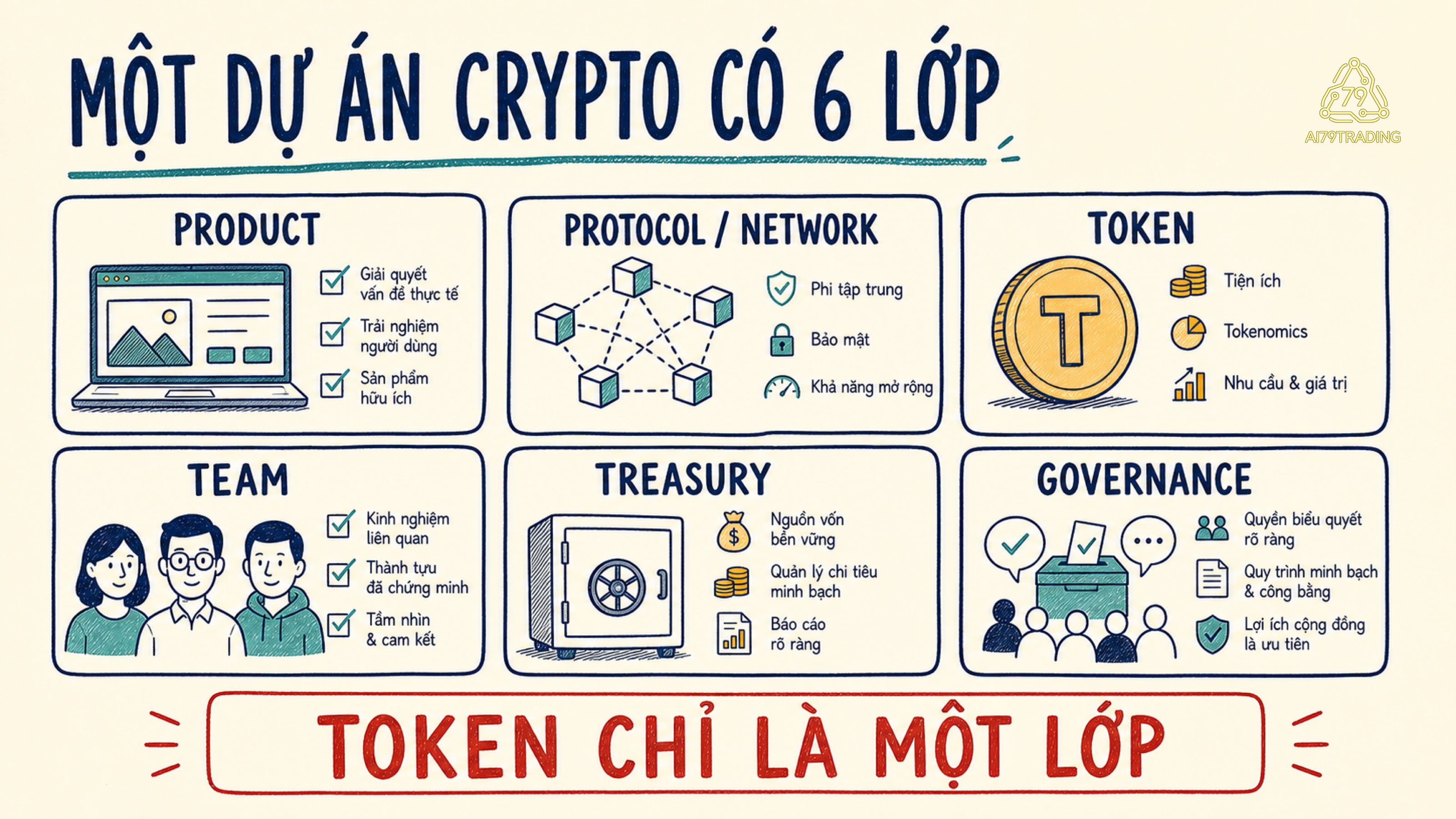 Bản đồ sáu lớp của một dự án Crypto
