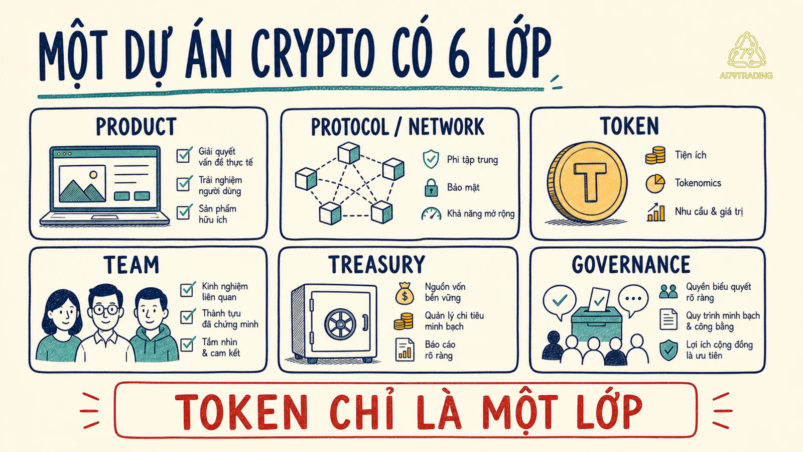 Bản đồ sáu lớp của một dự án tài sản số