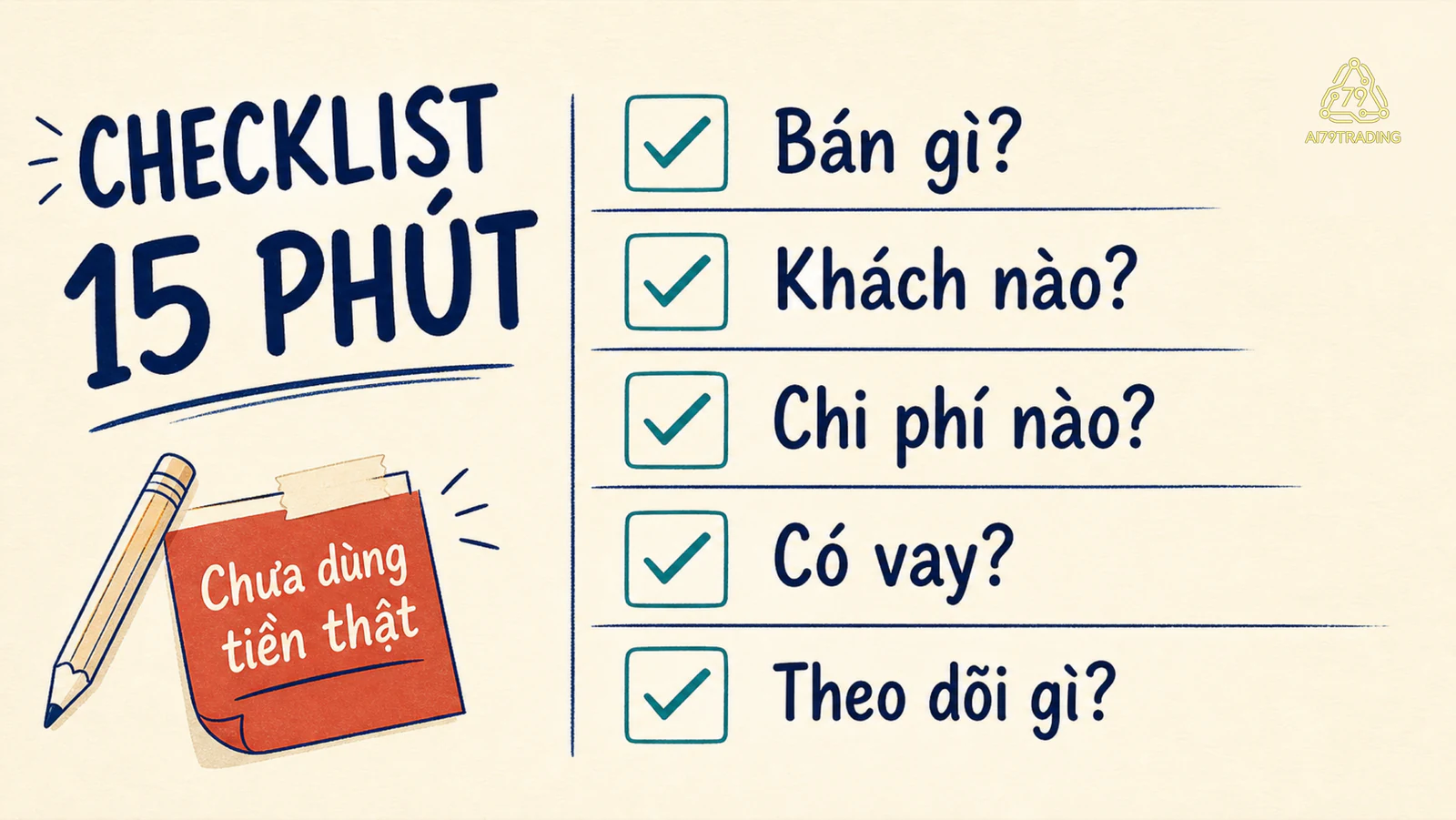 Bảng ghi chú năm câu hỏi để đặt doanh nghiệp vào bối cảnh ngành