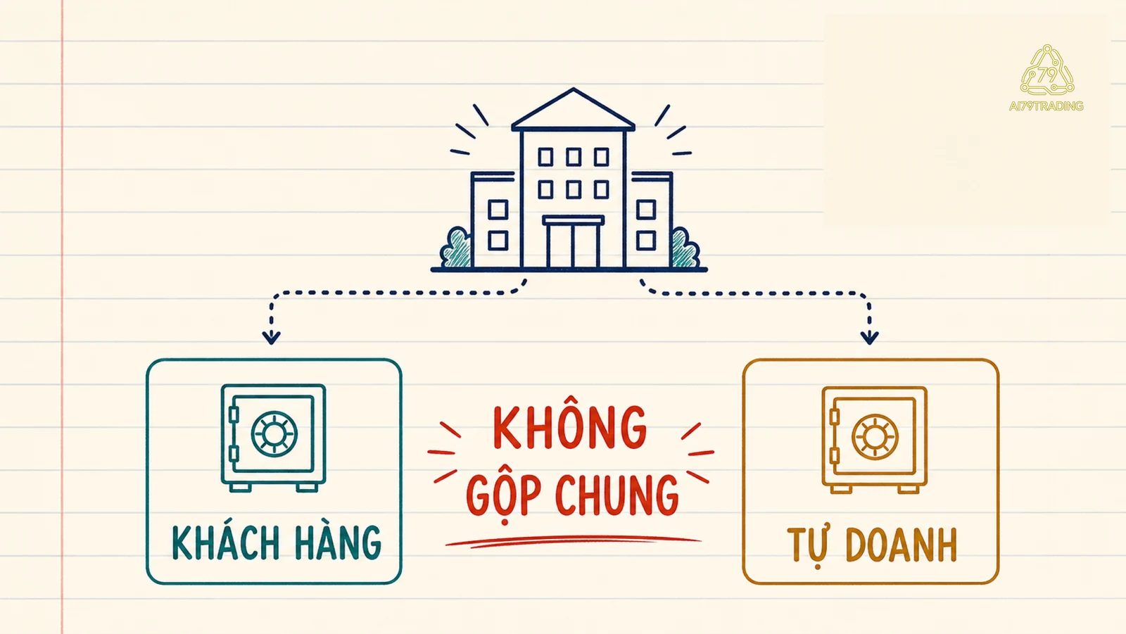 Sơ đồ tách tài khoản khách hàng khỏi tài khoản tự doanh của công ty chứng khoán