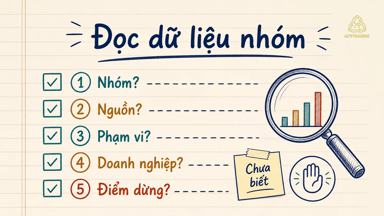 Checklist kiểm nguồn, phạm vi và phần chưa biết khi đọc dữ liệu theo nhóm nhà đầu tư