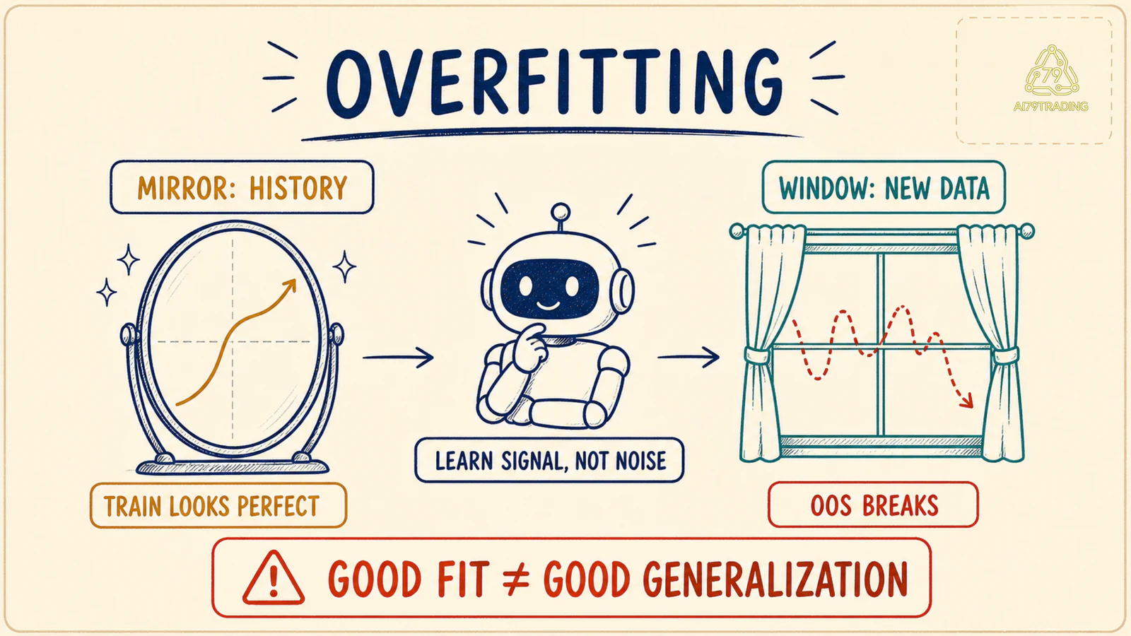 Overfitting trong Trading khi mô hình soi gương lịch sử nhưng thất bại trước dữ liệu mới