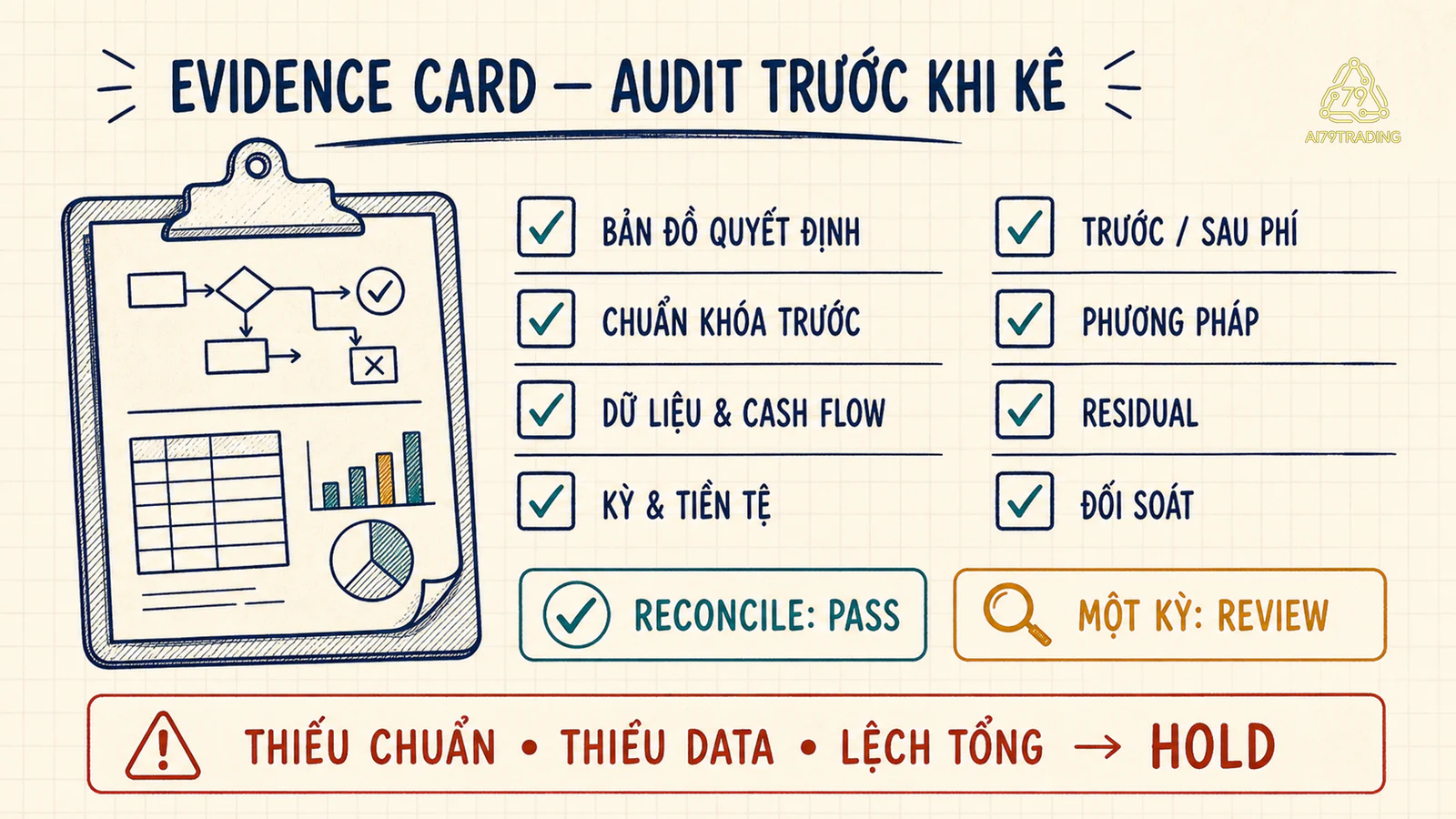 Phiếu kiểm giải trình hiệu suất với bản đồ quyết định chuẩn dữ liệu phương pháp và số dư