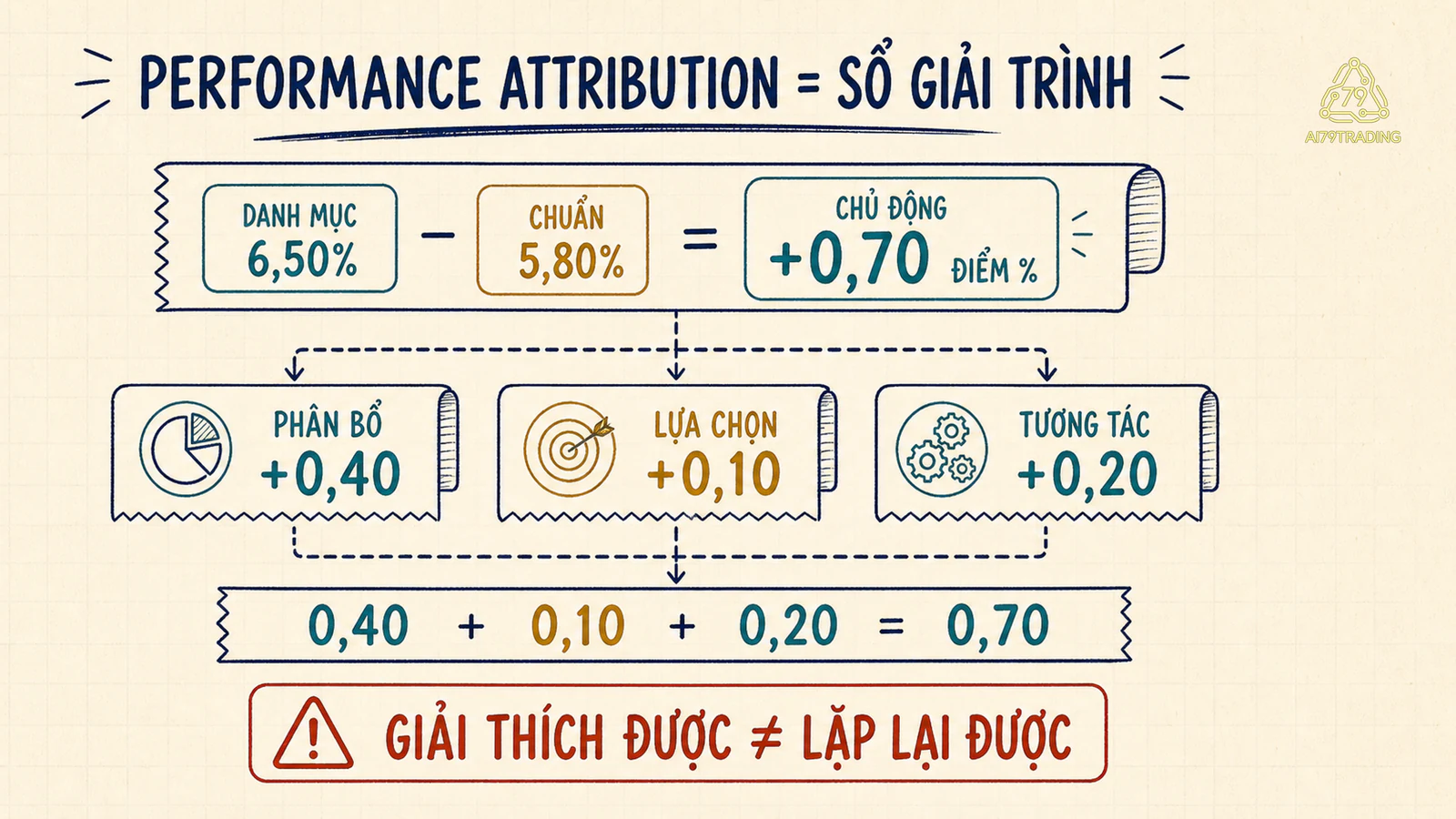Sổ giải trình lợi suất chủ động 0,70 thành phân bổ 0,40 lựa chọn 0,10 và tương tác 0,20