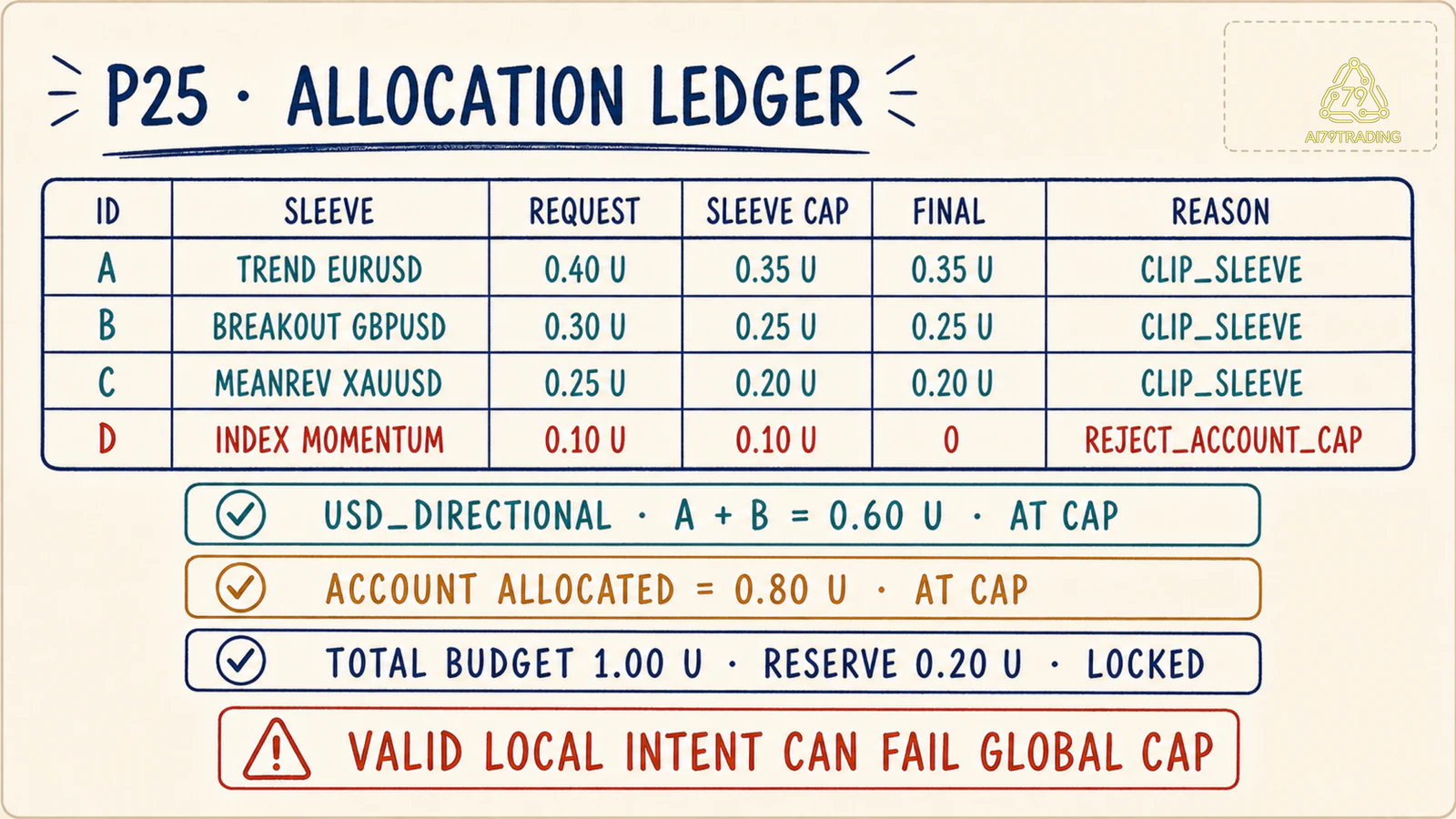 Ledger P25 clip ba sleeve và reject request D tại account cap