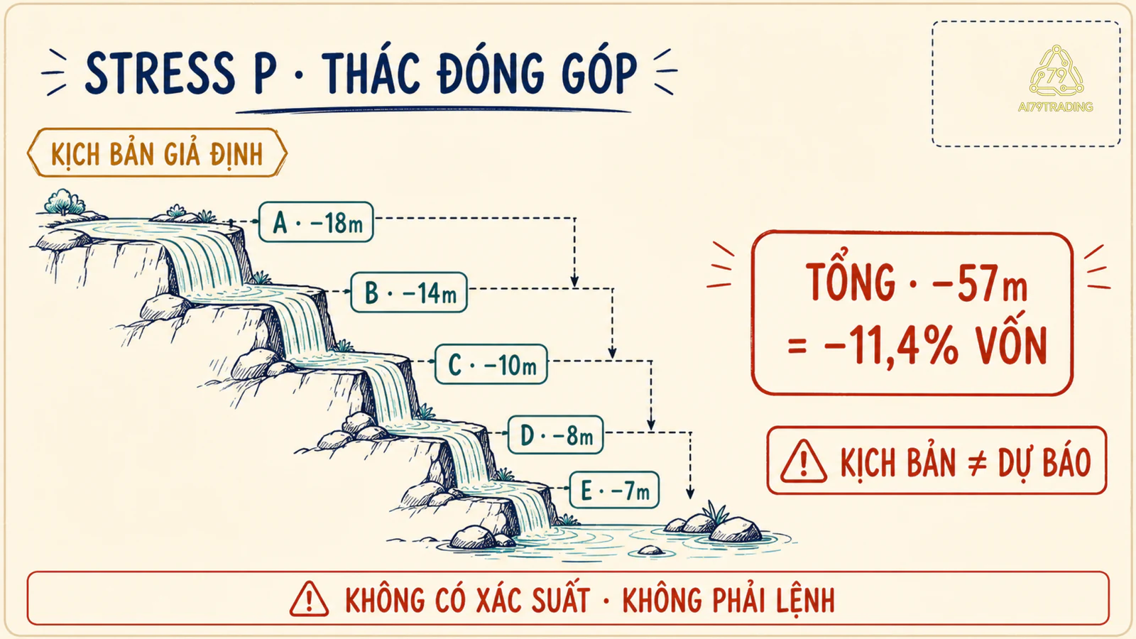 Thác đóng góp stress P từ năm nhóm tới âm 57 triệu