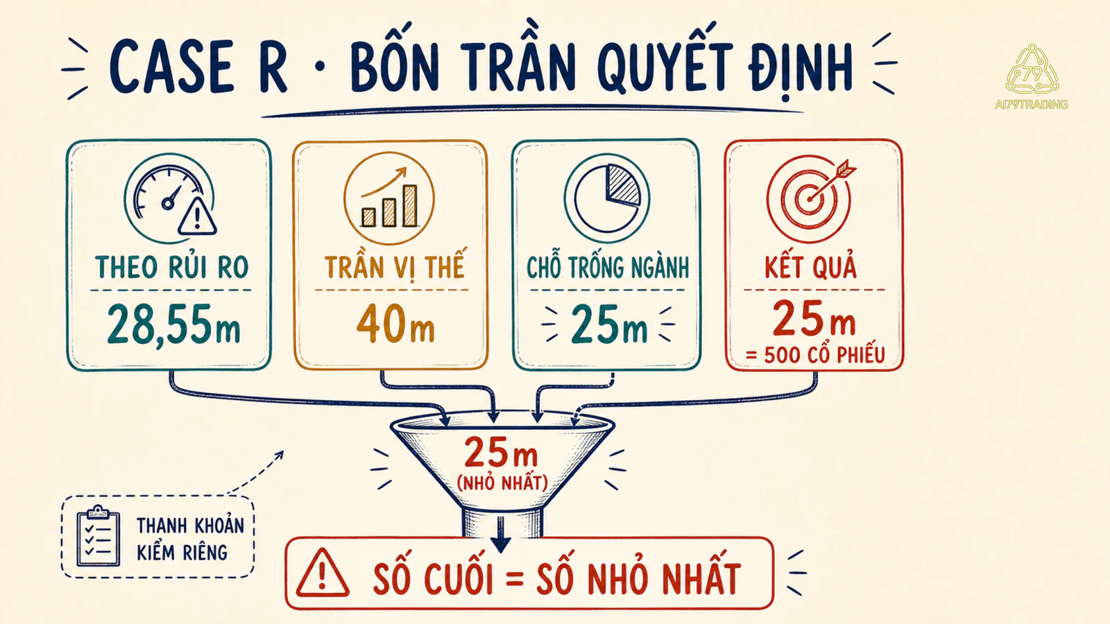 Bốn trần tình huống R cho thấy chỗ trống ngành 25 triệu quyết định kích thước cuối