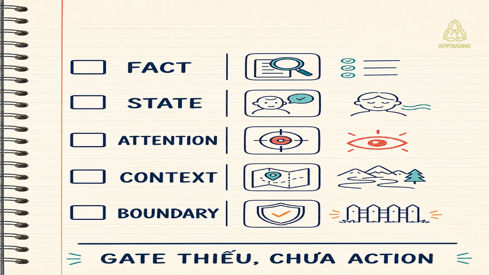 Checklist fact state attention context và boundary