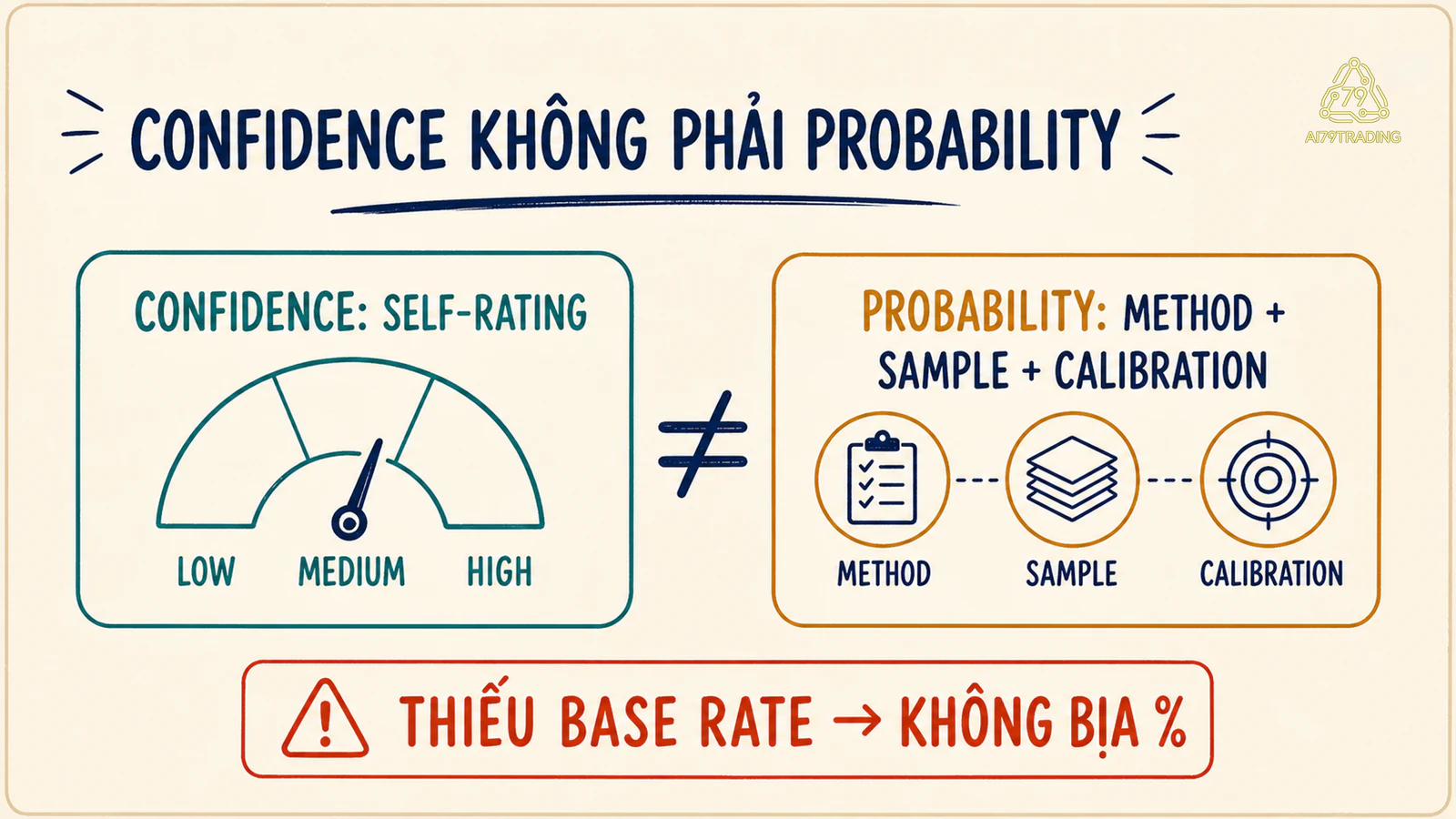 So sánh confidence tự chấm với probability cần calibration