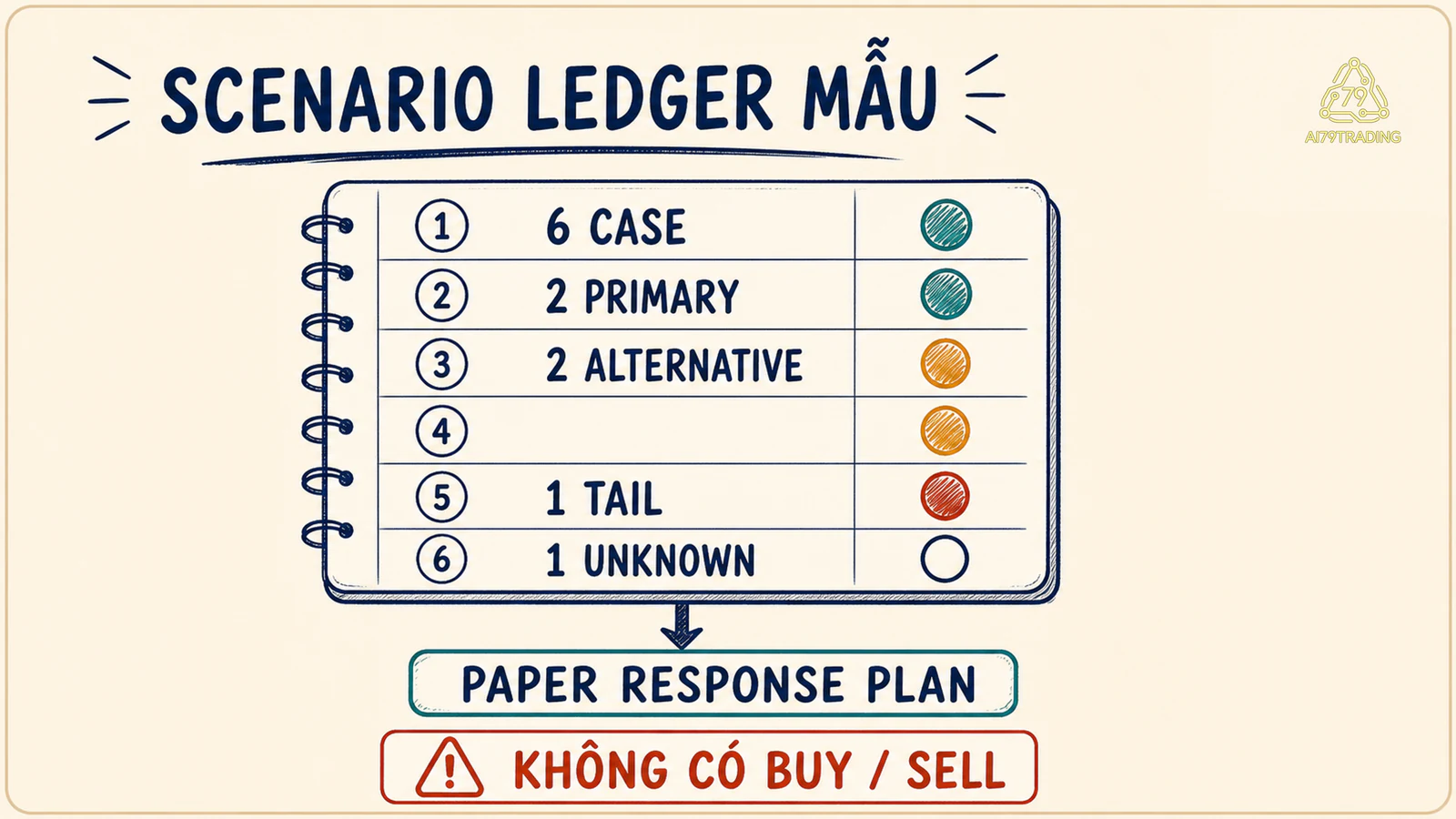 Scenario Ledger sáu case với tỷ lệ hai hai một một