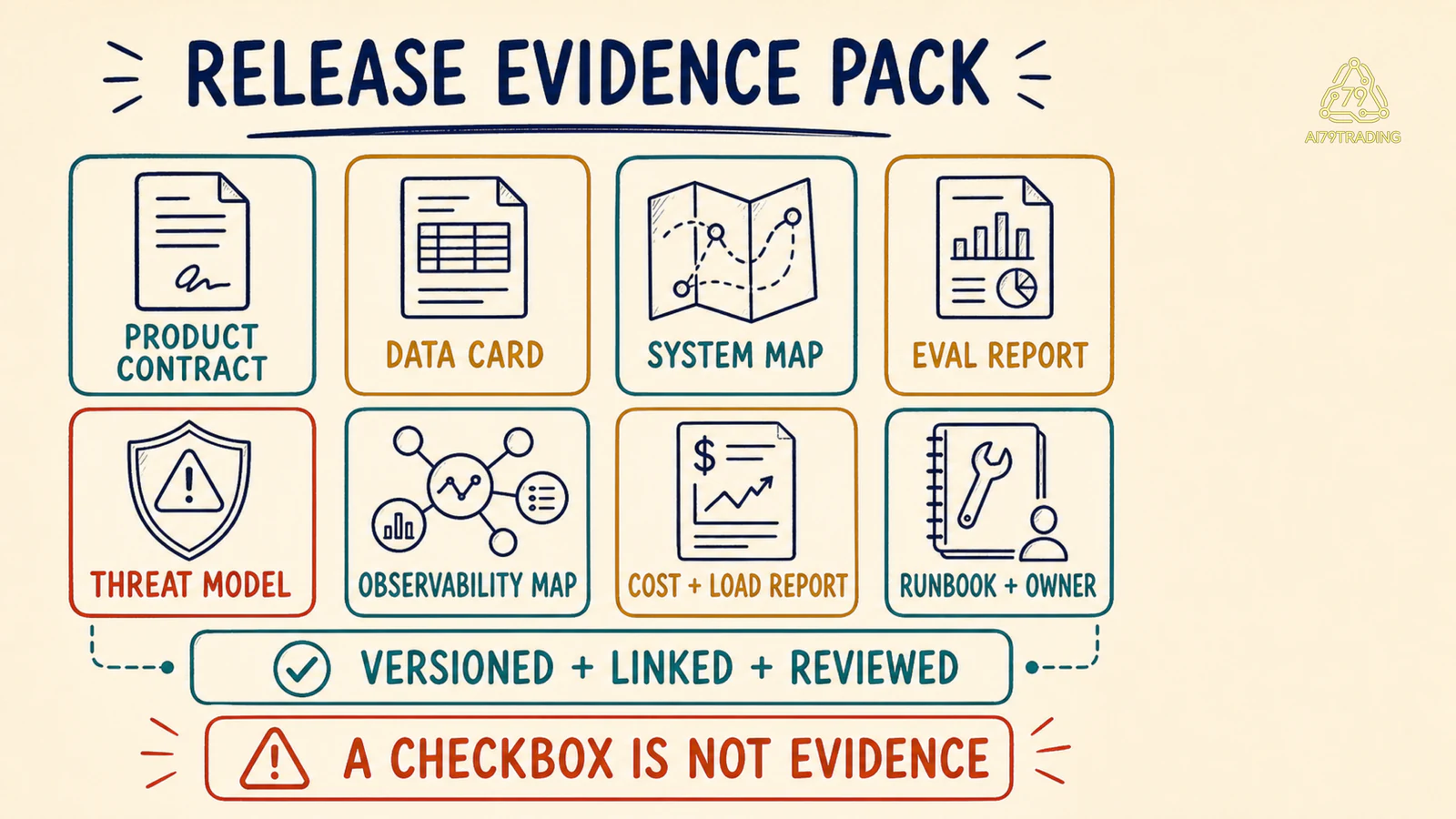 Tám artifact bắt buộc trong Release Evidence Pack