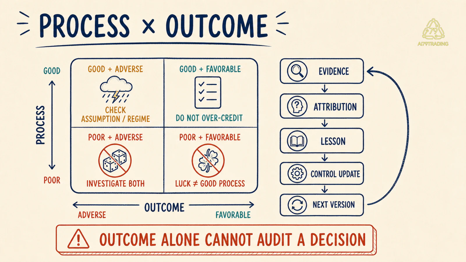 Ma trận process quality và outcome với feedback loop