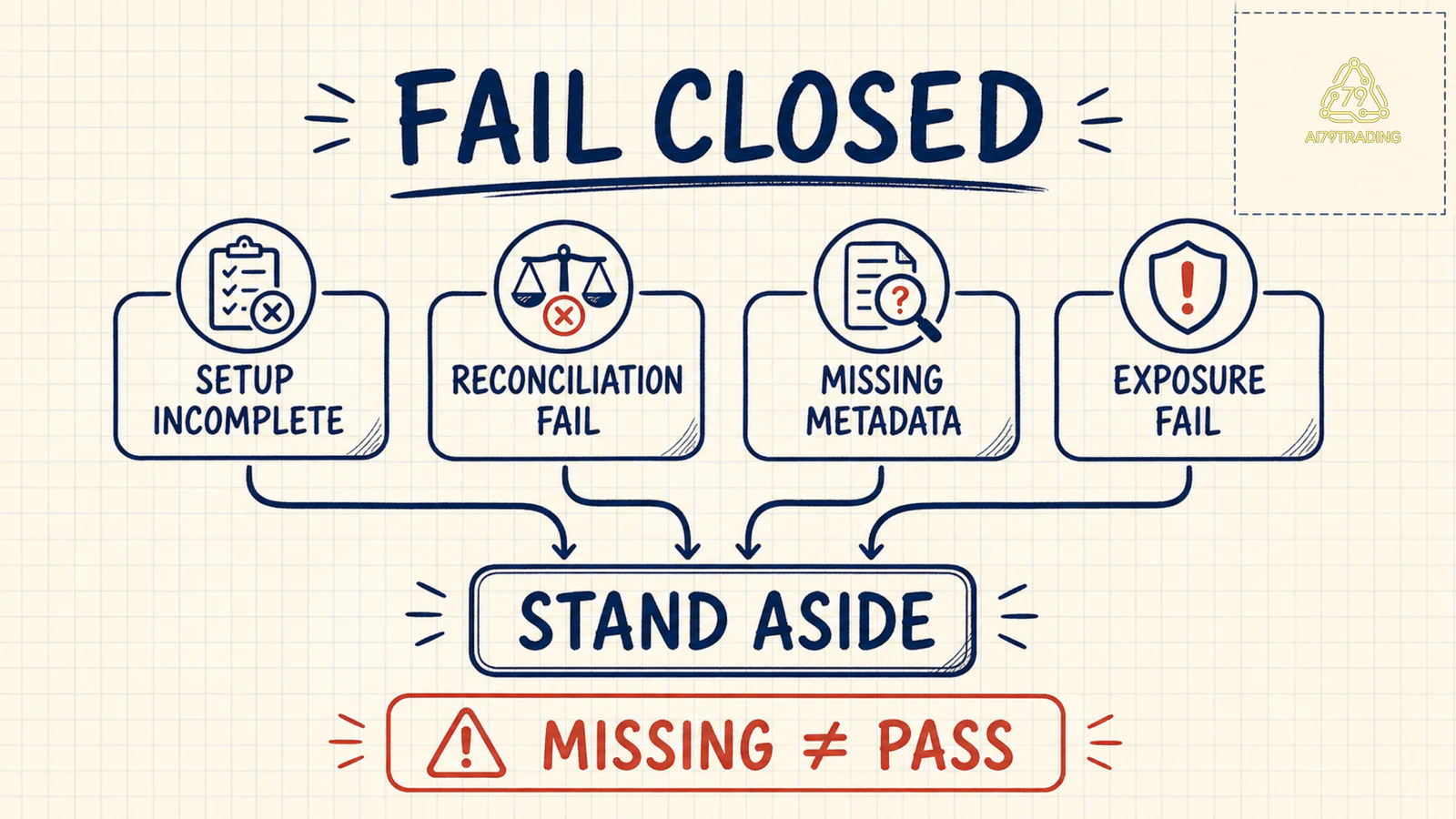 Bốn failure branch cùng route về Stand Aside